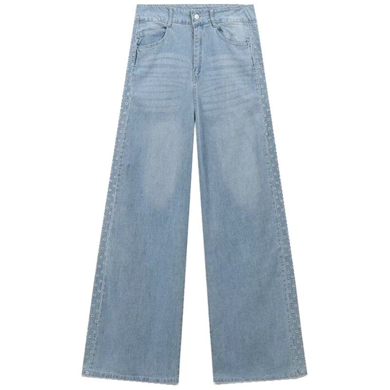 Fashion Style 2024 Autumn New Women's Clothing High Waist Hollow-out Embroidered High Waist Loose Denim 6147119