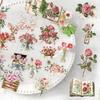 50 INS Flowers and Letter Stickers Pack Waterproof Transparent PET Hand Account Flower Material Decorative Guitar Notebook