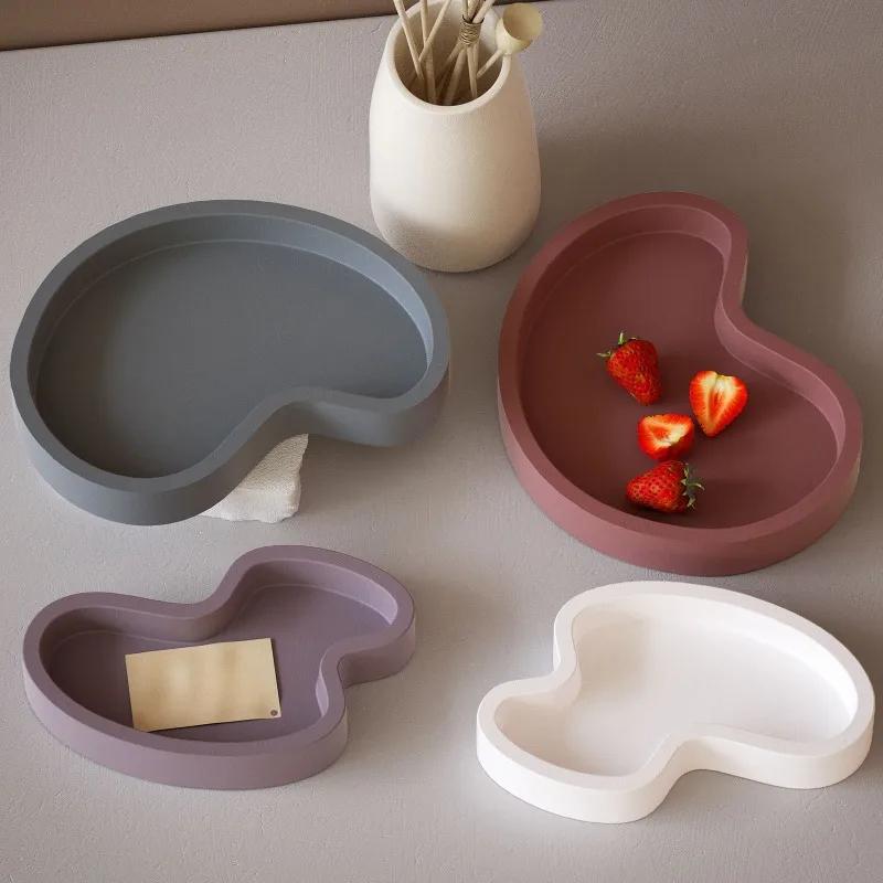 Irregular Tray Silicone Molds DIY Gypsum Cement Handmade Jewelry Storage Dish Plate Desktop Table Resin Mold Casting Handicrafts