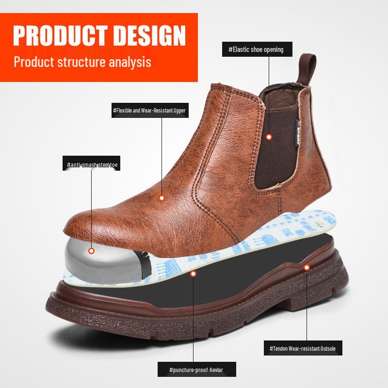 Herren Slipper Sicherheitsschuhe mit Stahlkappe: Quetschfest, Durchstichfest, Rutschfest, Abriebfest Arbeitsschuhe