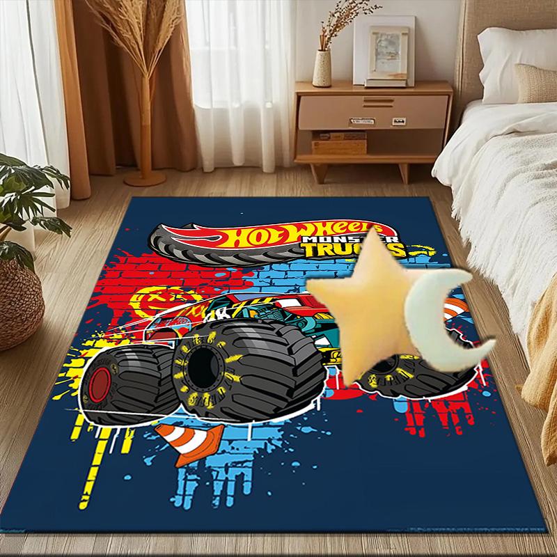 Mon-ster Truck Adventure Floor Mat for Living Room, Game Rooms, Office, Bedroom, Office Floor Mat Playful Design, Christmas fan gifts