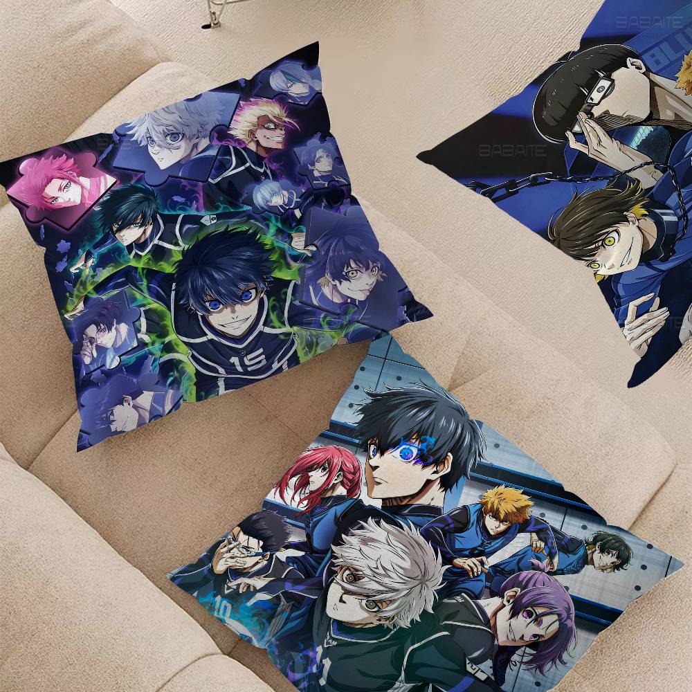 Japan Cartoon Blue Lock Cushion Cover Decorative Pillow Sofa Home Decor Case Pillow Cases