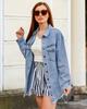 Women's Lightweight Fashion Denim Button-Up Shirt Jacket