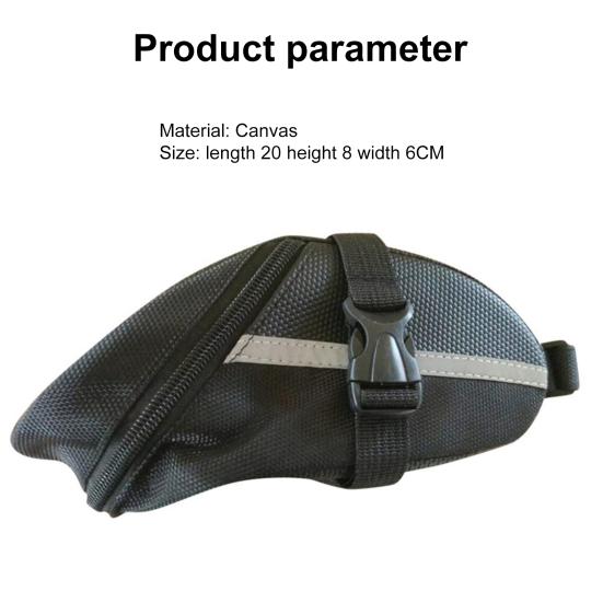 Bike Saddle Bag Zipper Large Capacity Canvas Bike Rear Seatpost Pannier Storage Pouch for Bicycle