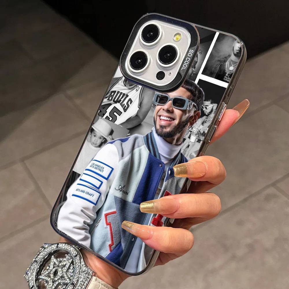 R-Rapper Anuel AA Phone Case For iPhone 17,16,15,14,13,12,11 Plus,Pro Max,XS,Colorful Silver Black Cover
