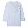 Chic Spring Gauze Sleeve Top for Middle-Aged Women - Stylish 7-Sleeve T-Shirt