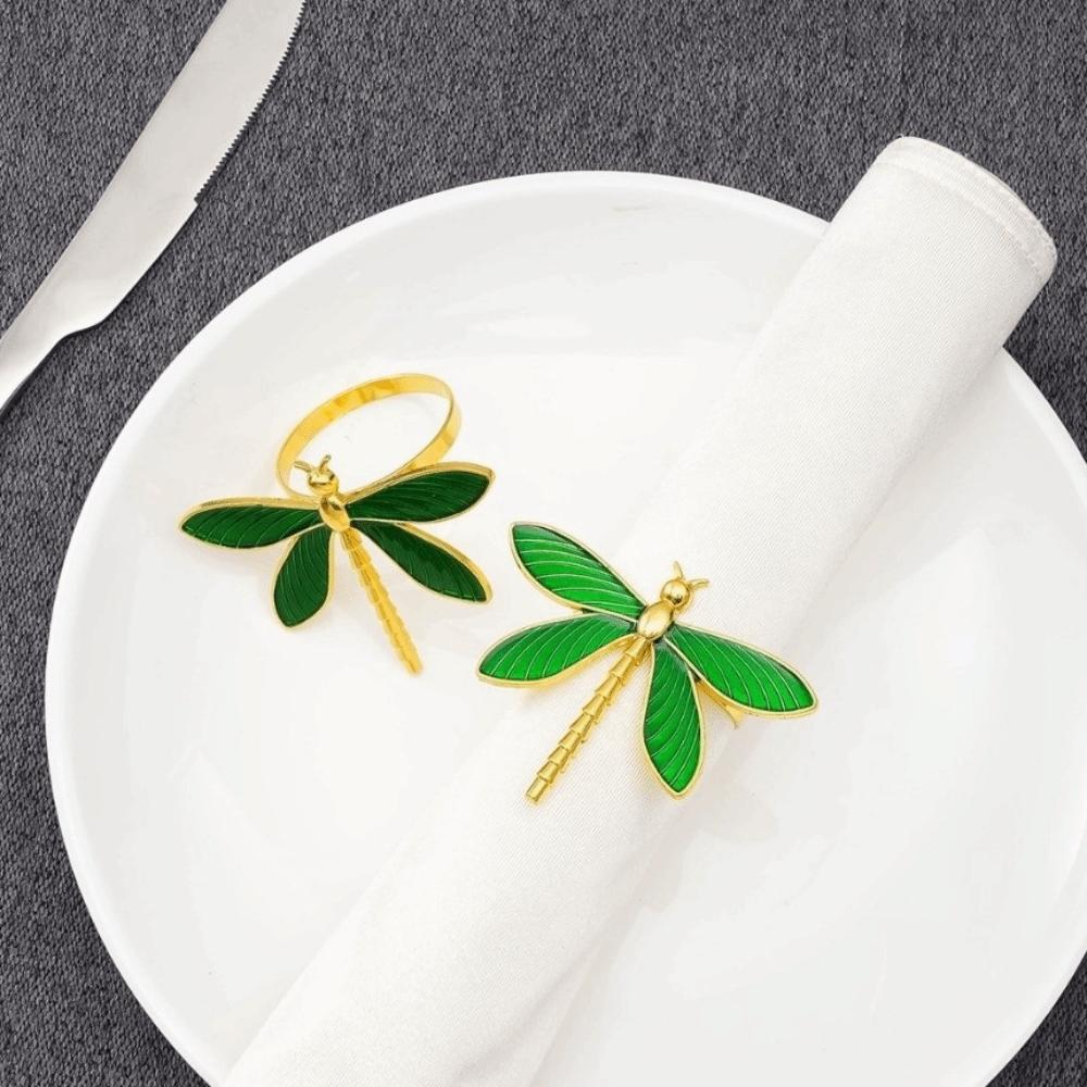 6PCS Metal Dragonfly Napkin Ring Minimalist Table Decorations Napkin Buckle  Wedding Setting