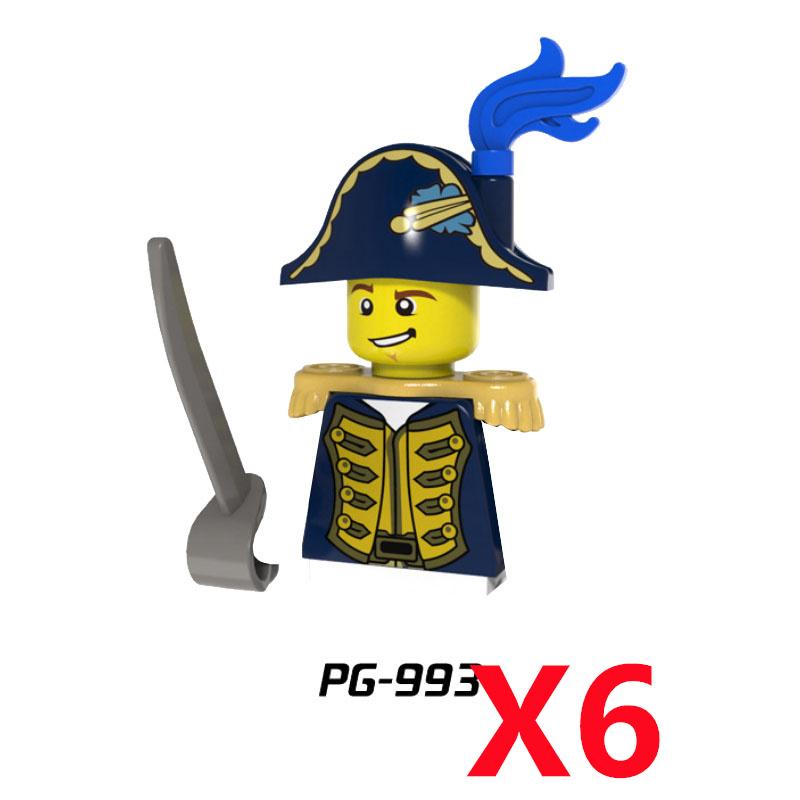 Medieval Soldier Knight Figure MOC Building Block Green Dragon Castle Infantry Orcs Pirate Roman Cavalry Weapons Toys Gifts D122