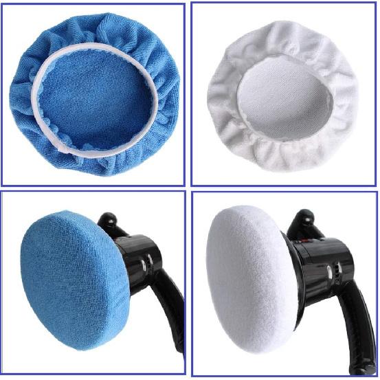 Boltigen 8Pcs 5-6 Inch Buffing Pads Orbital Polishing Pad 4 Colors 5'' To 6'' Microfiber Coral Fleece Bonnet Car Buffer Polisher Waxing Covers For