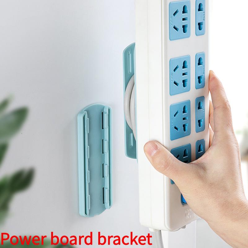 4pcs Wall-Mount Self Adhesive Power Strip Holder Fixator Socket Cable Fixer Rack