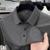 High-quality Men's Polo Shirt Lapel Plaid Solid Short-sleeve Non-iron Seamless T-shirt Summer Business Fashion Trend Menswear