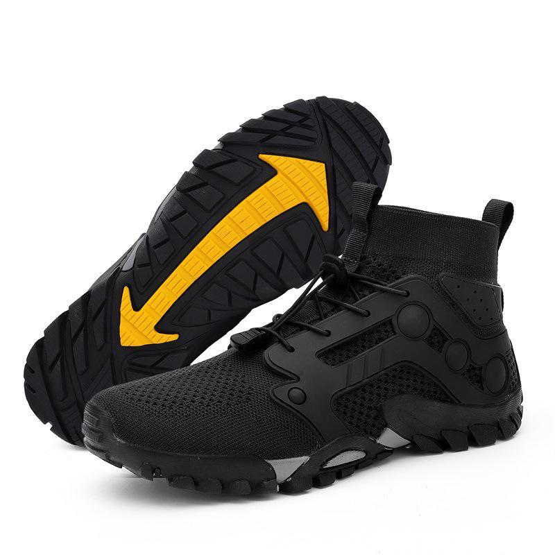 Cross-border Flyknit Unisex Hiking Shoes - Mid/High-top, Large Size, Creek Wading, Summer Outdoor Shoes