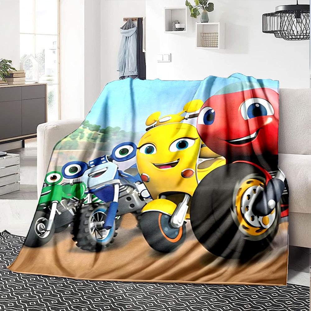 Monster Machine Adventure Flannel Blanket Super Soft Warm Cozy Blanket for Sofa Bed Office Travel All‑Season Home Decor Gift
