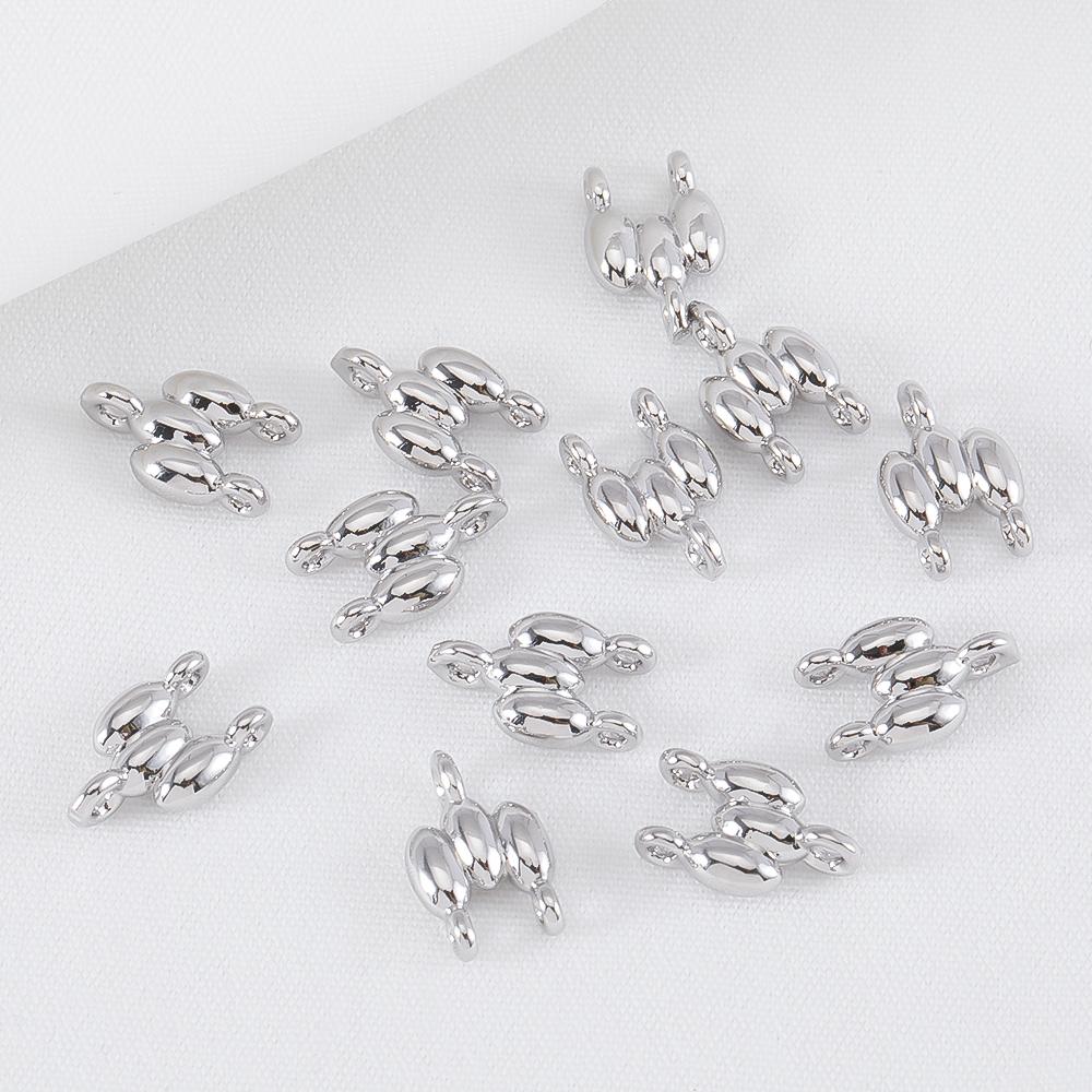 

11x7mm 18K Gold Plated 2-row Connectors for Jewelry Making Brass Connectors Bracelets Accessories DIY Necklace Findings Supplies 5pcs 11x7mm
