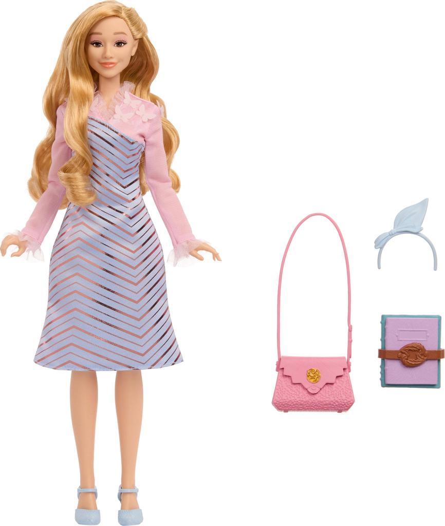 Mattel Universal Wicked Glinda Fashion Doll Accessories with Styled Blonde Poseable Removable Uniform Look & Hair, &
