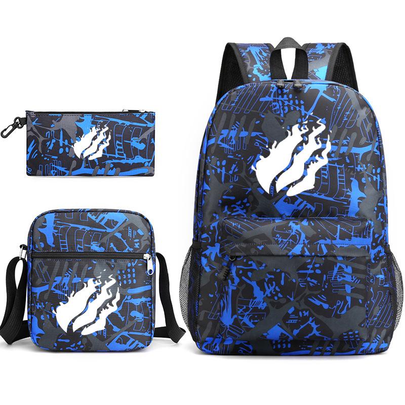 Prestonplayz Bedrukte Sterrenhemel Rugzak Casual Student Schooltas Kleine Schoudertas Etui Drie Delige Set one size