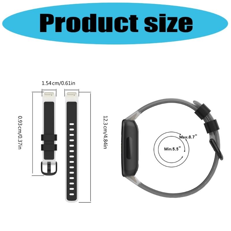 Clear Two Tones Fitness Band Breathable Soft Silicone Quick Change Accessory Simple Installation for Watch Inspire 3