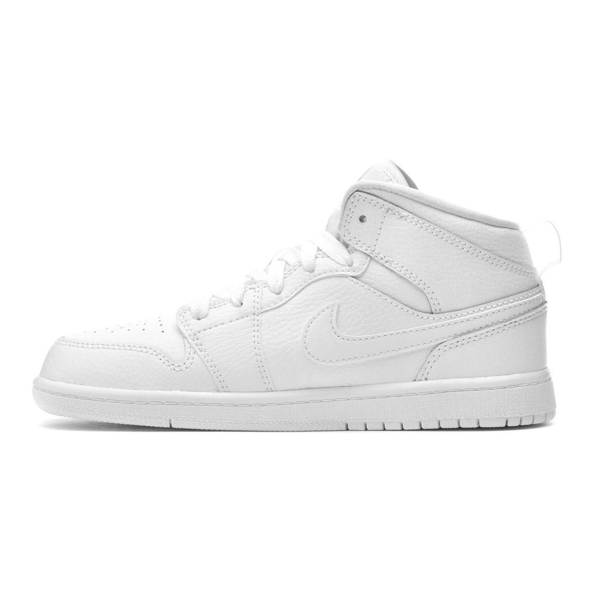 

New Jordan Air Jordan 1 Anti-Slip Wear-Resistant Mid-Top Children s Basketball Shoes White Kids 640734-129 28