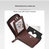 Korean Style Men's Retro Short Wallet - Patchwork Card Holder with Zippered Coin Purse and Driver's License Document Bag.