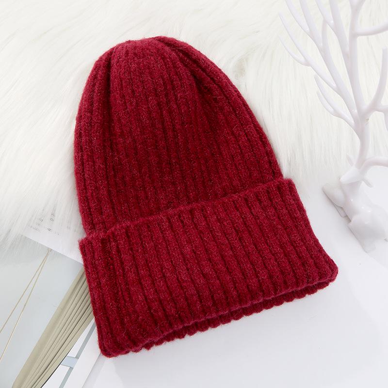 Damen Dick gefütterte Winterstrickmütze - Schlichte modische Wollmütze