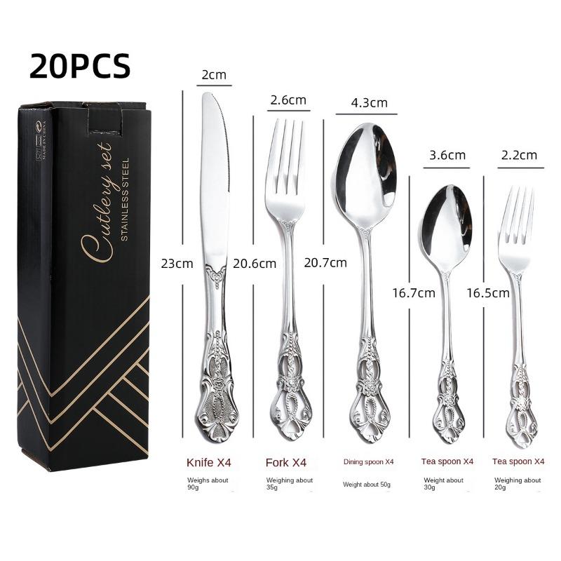 HANYANG vesela din oțel inoxidabil pentru hotel de familie consumabile set cuțit pentru friptură, furculiță și lingură vesela în stil occidental