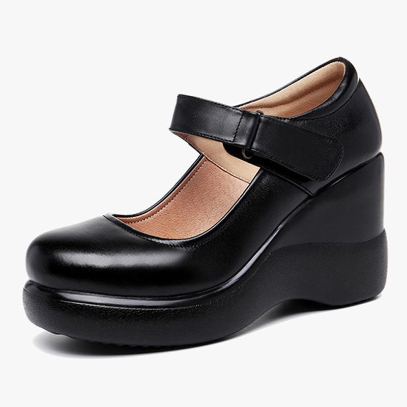 Fashion Wedge Heels Mary Janes Big Size Shoes Women High Heels Pumps For Ladies Office Women 'S Platform Shoes Zapatos