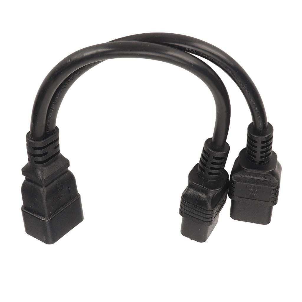 Dual IEC320 C19 to C20 Cord Female to Male Universal Y Splitter Power Cable for Desk Lamp LCD Monitor 12.6in