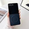 For Magsafe Magnetic Wireless Charging New Luxury Solid Color Carbon Fiber Bumper Phone Case For Samsung Galaxy Z Flip 7 6 5 4 3
