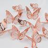 12pcs 3D Metal Texture Stereo Hollow Butterfly Wall Stickers HB020 Colorful Silver