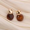 Anhänger Vintage Damenohrringe Leichter Luxus Bernstein Ohrstecker Elegante Bernstein-Farbe Ohrringe Hochzeit