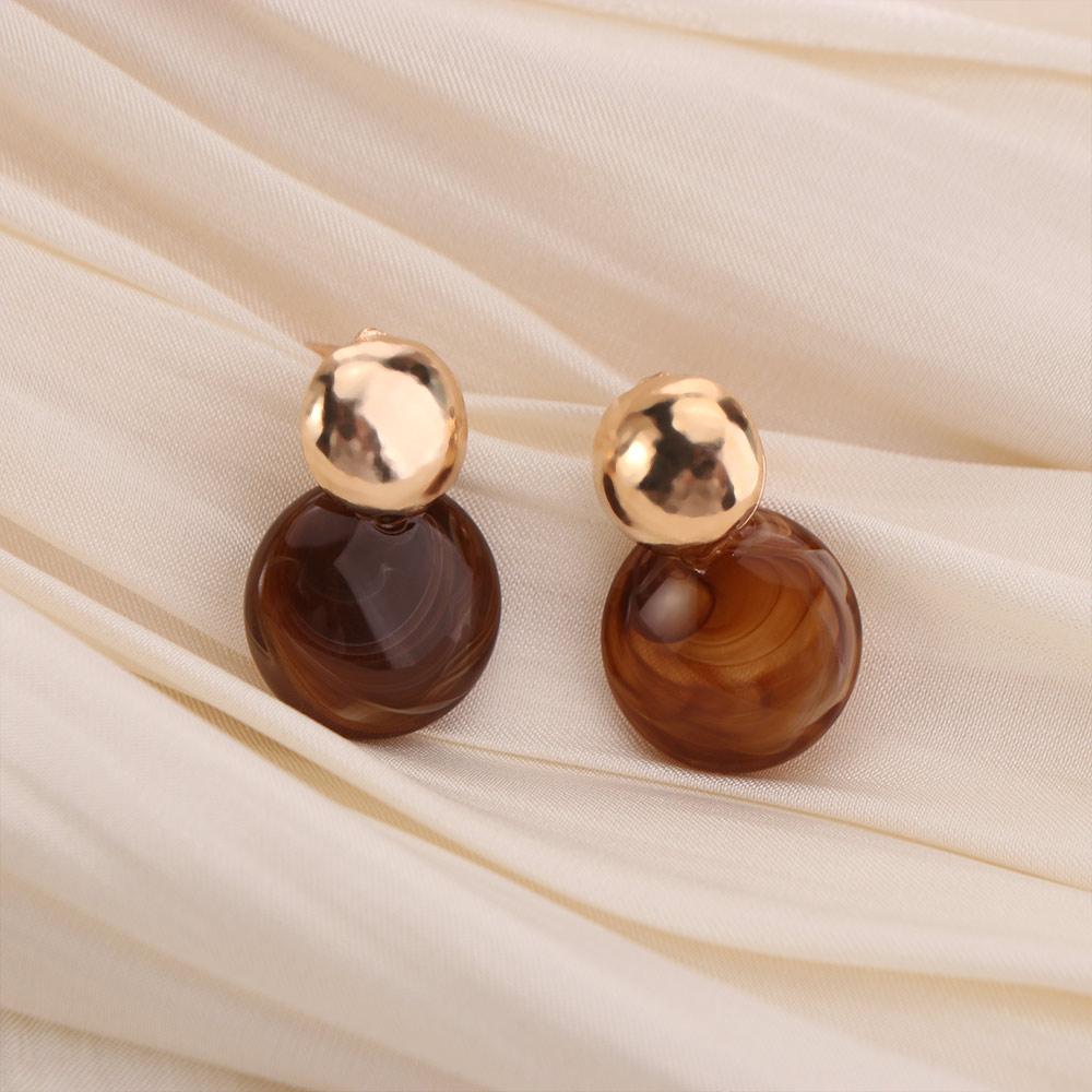 Anhänger Vintage Damenohrringe Leichter Luxus Bernstein Ohrstecker Elegante Bernstein-Farbe Ohrringe Hochzeit