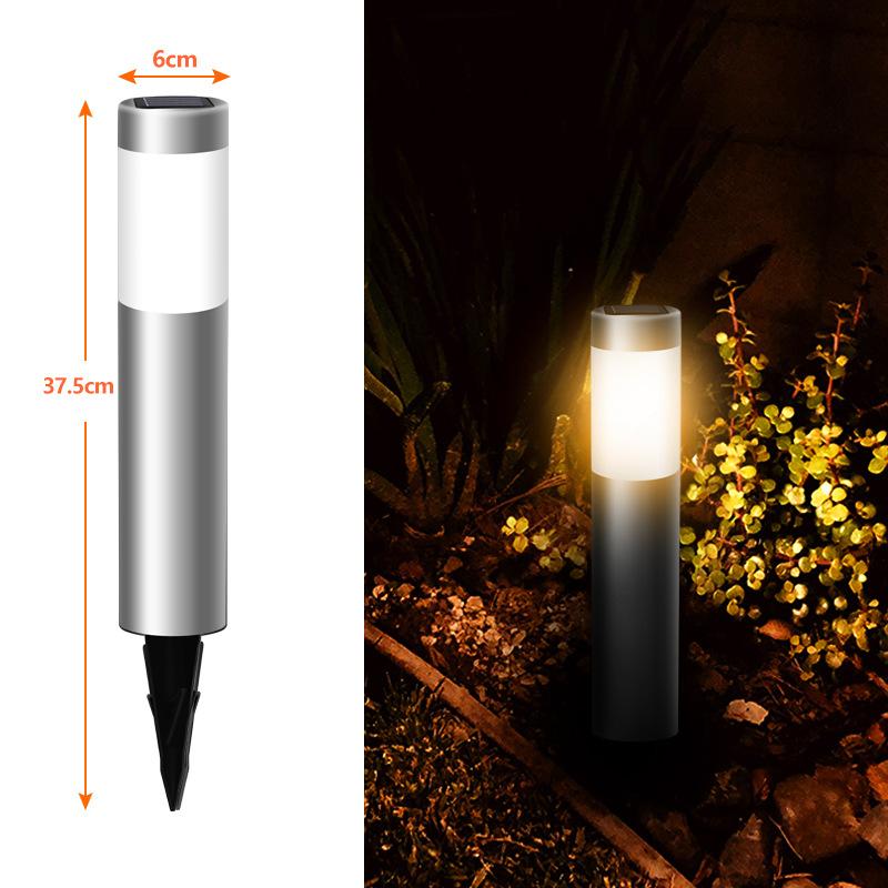 Solar Light White Solar Light Stainless Steel Waterproof LED Outdoor Garden Light Suitable for Courtyard Lawn and Trail