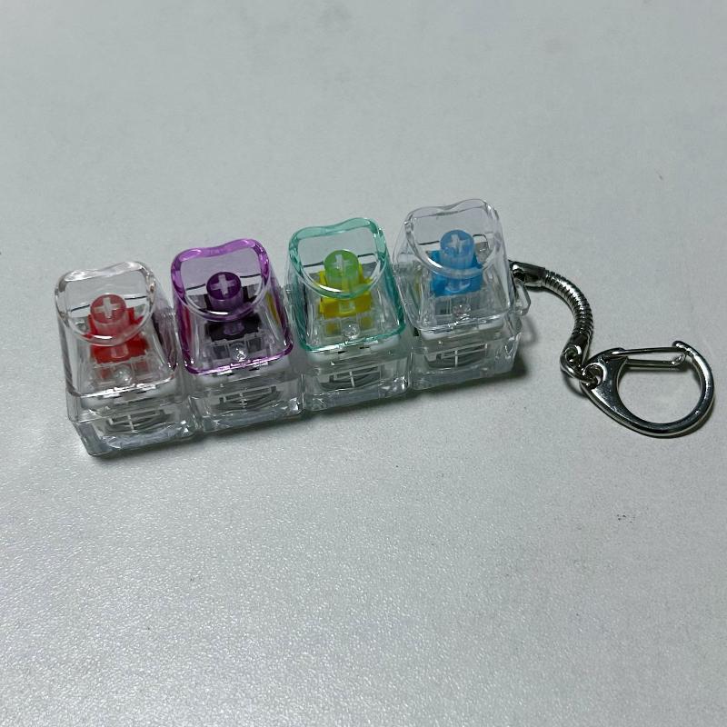 4 Tasten Finger Knopf Anti-Stress Spielzeug Schlüsselanhänger Mechanische Tastatur Tastenkappen Büro Dekompression Schlüsselanhänger Geschenke Für Kinder Erwachsene