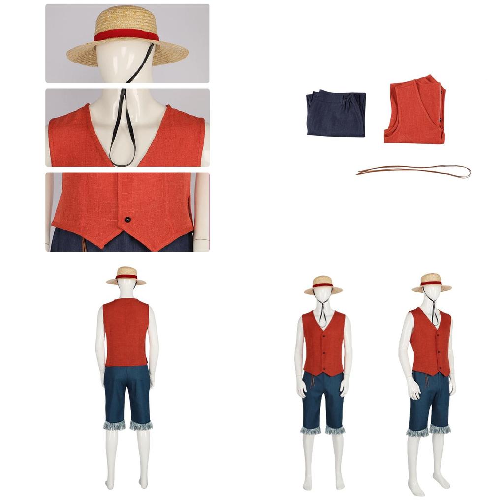 High-quality One Piece Luffy Cosplay Clothing Realistic Movie Costume