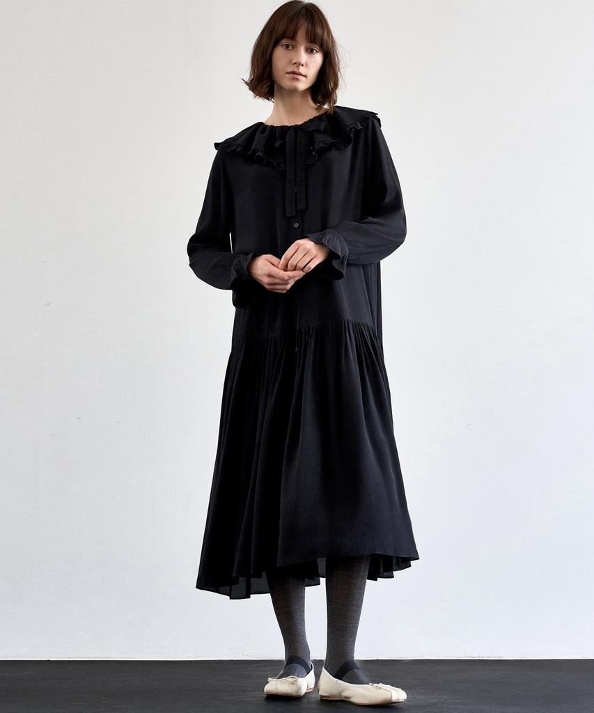 MITTE Sailor Ruffle Collor Dress_Black