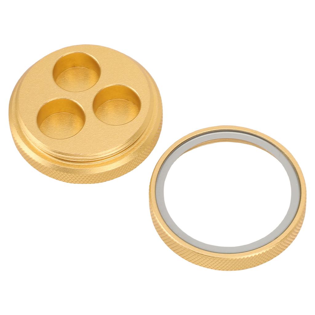 Úložný box na špičky tága Hliníkový knoflík 3otvorový design Přenosný kontejner na špičky kulečníkového tága pro klub Zlatý