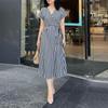 Casual Zanzea Short Vneck Women Sleeve Stripe Dress