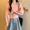 Women's French Chic Solid Color Knitwear Pullover - Long Sleeve Round Neck Sweater for Autumn/Winter