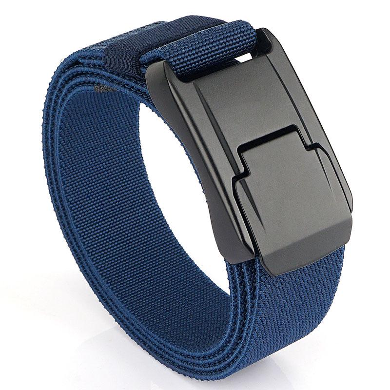 Men's Elastic Tactical Belt with Aluminum Buckle for Outdoor and Casual Wear