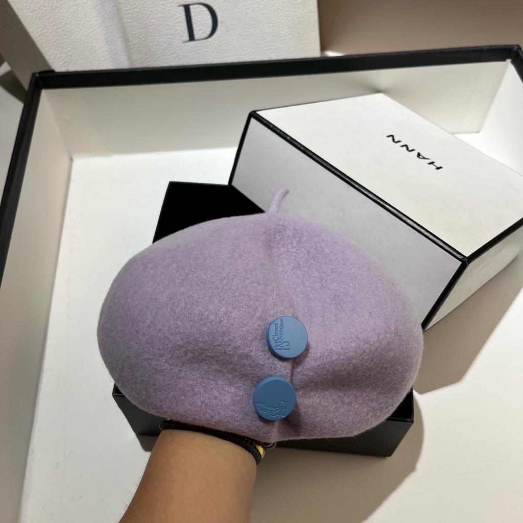 High Quality Australian Wool Beret Japanese Design Irregular Octagonal Hat Autumn and Winter Star Versatile Painter Hat