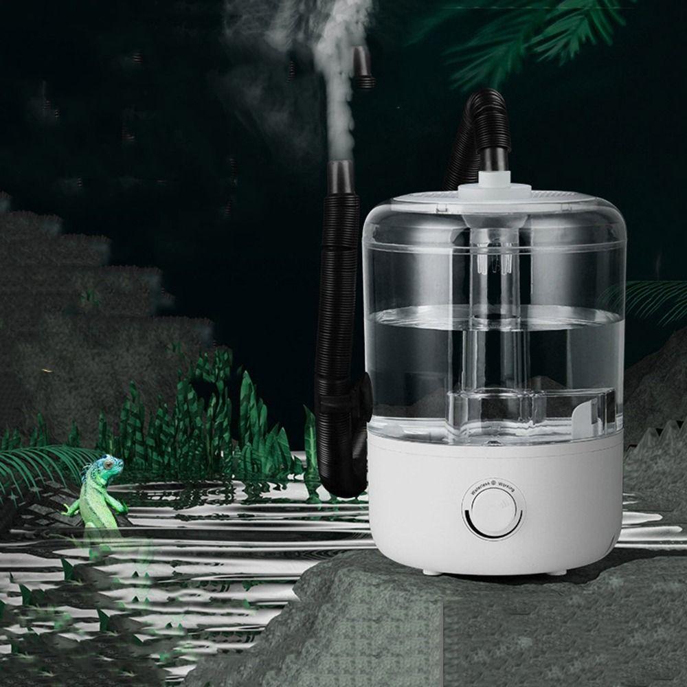Large Capacity Reptile Fogger Double Tube Amphibians Herps Humidifier  for Climbing Pet