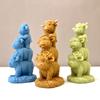 Stacked Highland Scottish Long-Haired Cow Silicone Mold, Resin Liquid Mold, Simulated Cute Long-Haired Cow Family Stacked Highl