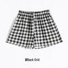 2022 Summer Women's Casual Cotton Linen Plaid Wide-Leg Shorts, Plus Size