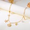 New Trendy Shell Starfish Conch Pendant Necklace for Women Minimalist Imitation Pearl Chain Necklace Summer Beach Party Jewelry