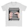 Big Hand Squeezing Checkered Style Men T Shirts Awesome Tees Short Sleeve Round Neck TShirt 100 Cotton 6XL Clothes