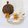 Double Pumpkin And Maple Leaf Napkin Rings Set Fall Thanksgiving Table Decor With Artificial Wreath For Halloween Dinner Party