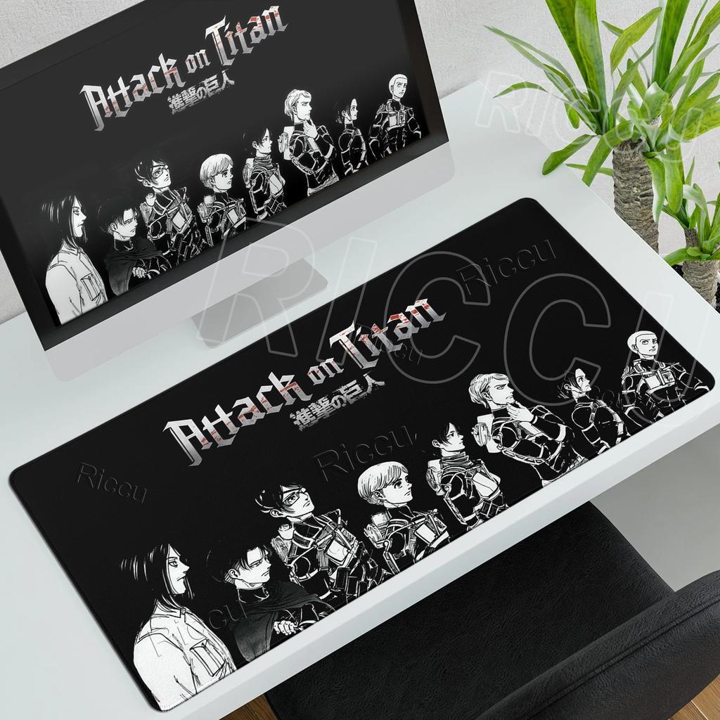 Podkładka pod mysz Anime Attack On Titan Komputerowa Antypoślizgowa Gamingowa Podkładka pod mysz XXL Krawędź Blokująca PC Laptop Klawiatura Mata pod mysz Akcesoria biurkowe