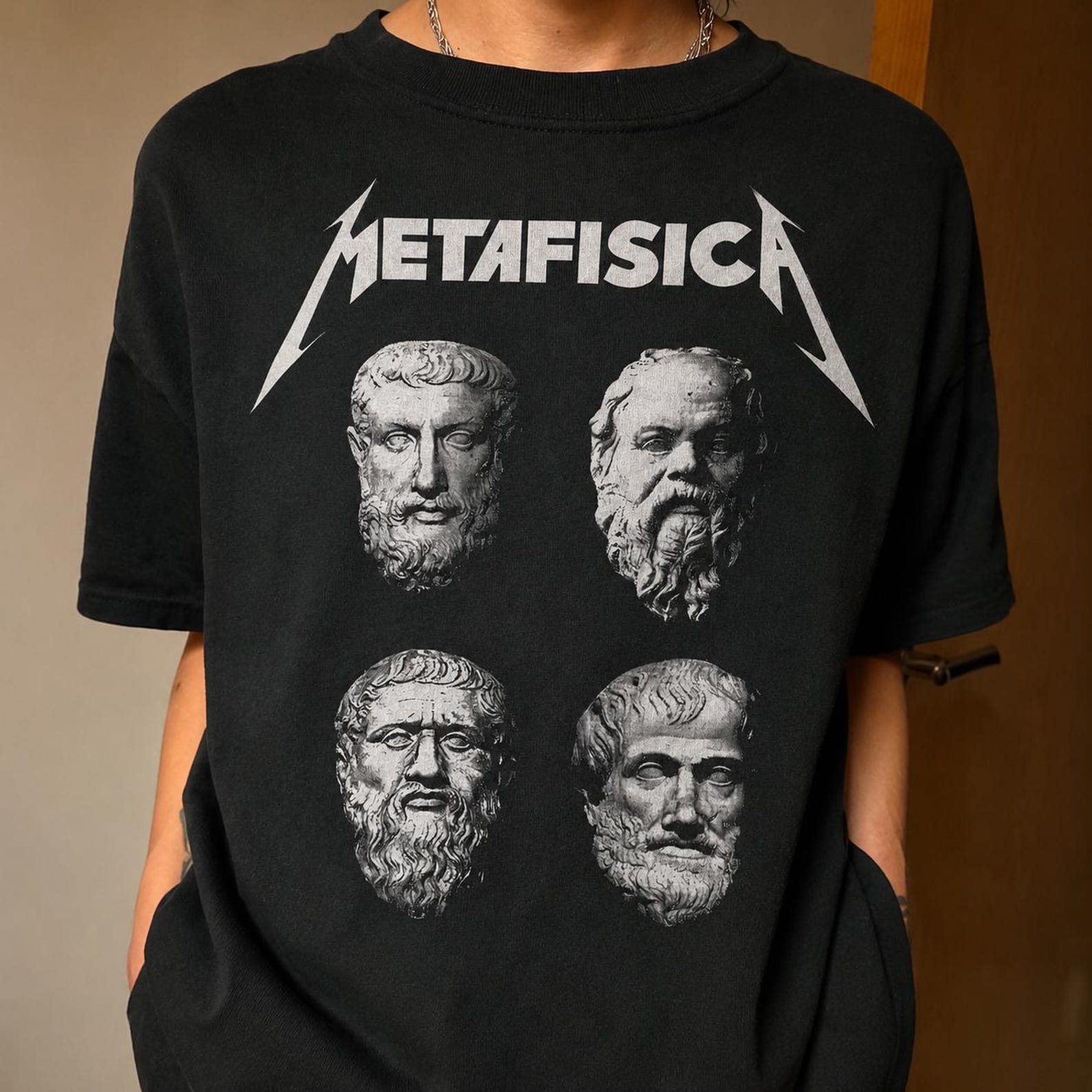 Stoic Philosophy T-Shirt — Marcus Aurelius Socrates Plato Aristotle Black Art Tee 4XL