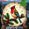 Metal Tin Sign Winter Redbird Wall Art for Kitchen Cafe Garage Christmas Home Decor