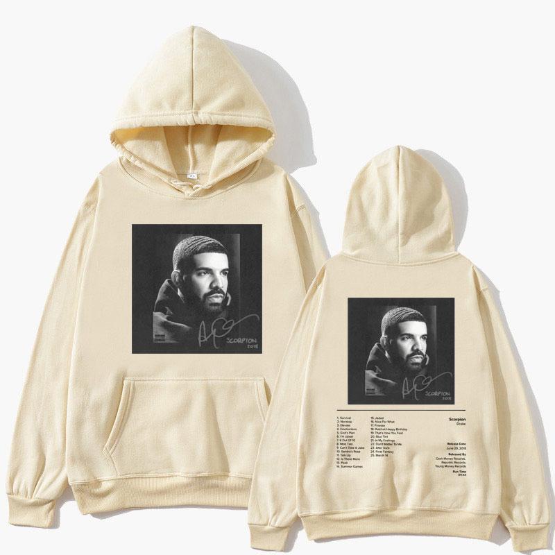 Rapper Drake Scorpion Hudební Album Potisk Mikina s Kapucí Muži Ženy Hip Hop Retro S Kapucí Oversized Ležérní Mikiny Mikiny Streetwear